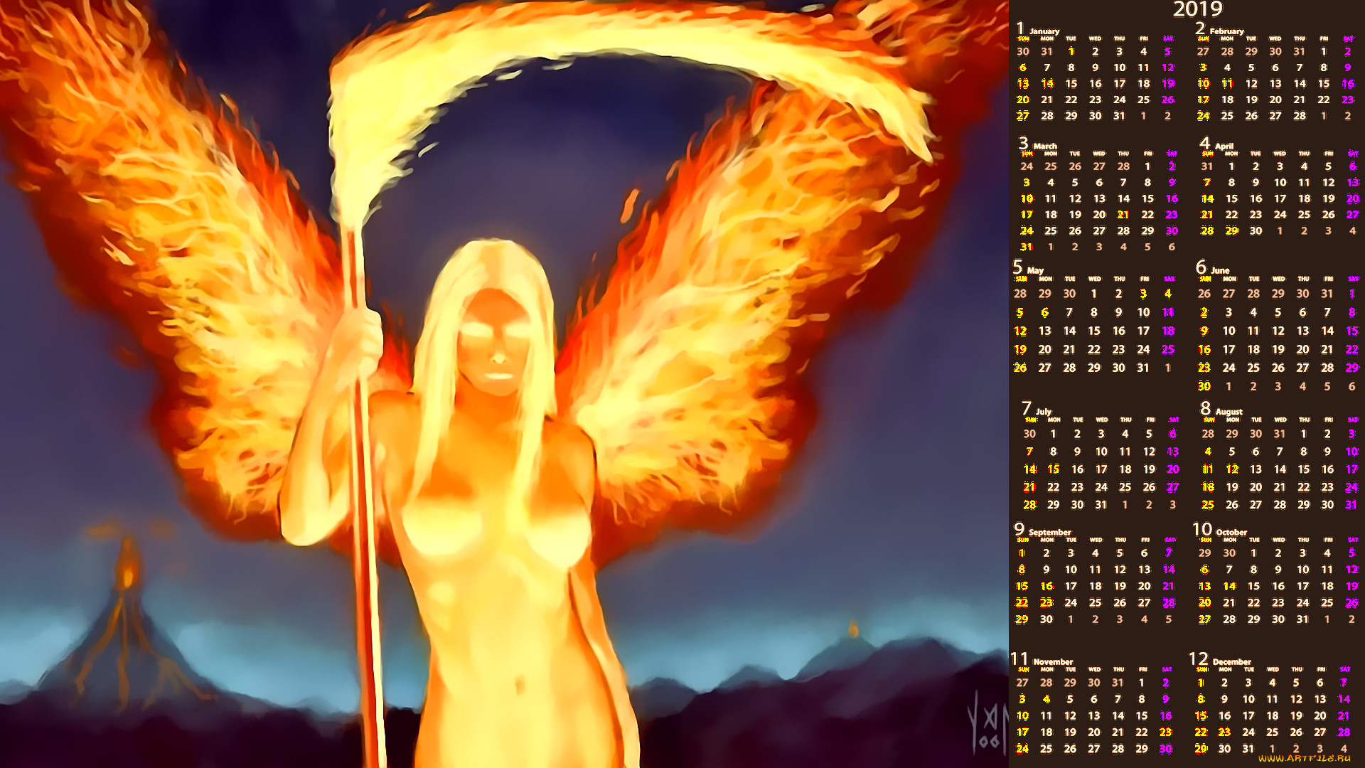 Огненная богиня с крыльями